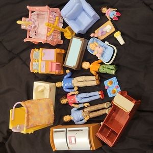 Fisher price dolls and furniture